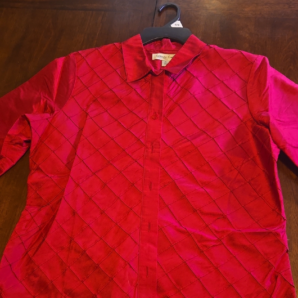 Vintage Red Quilted Blouse